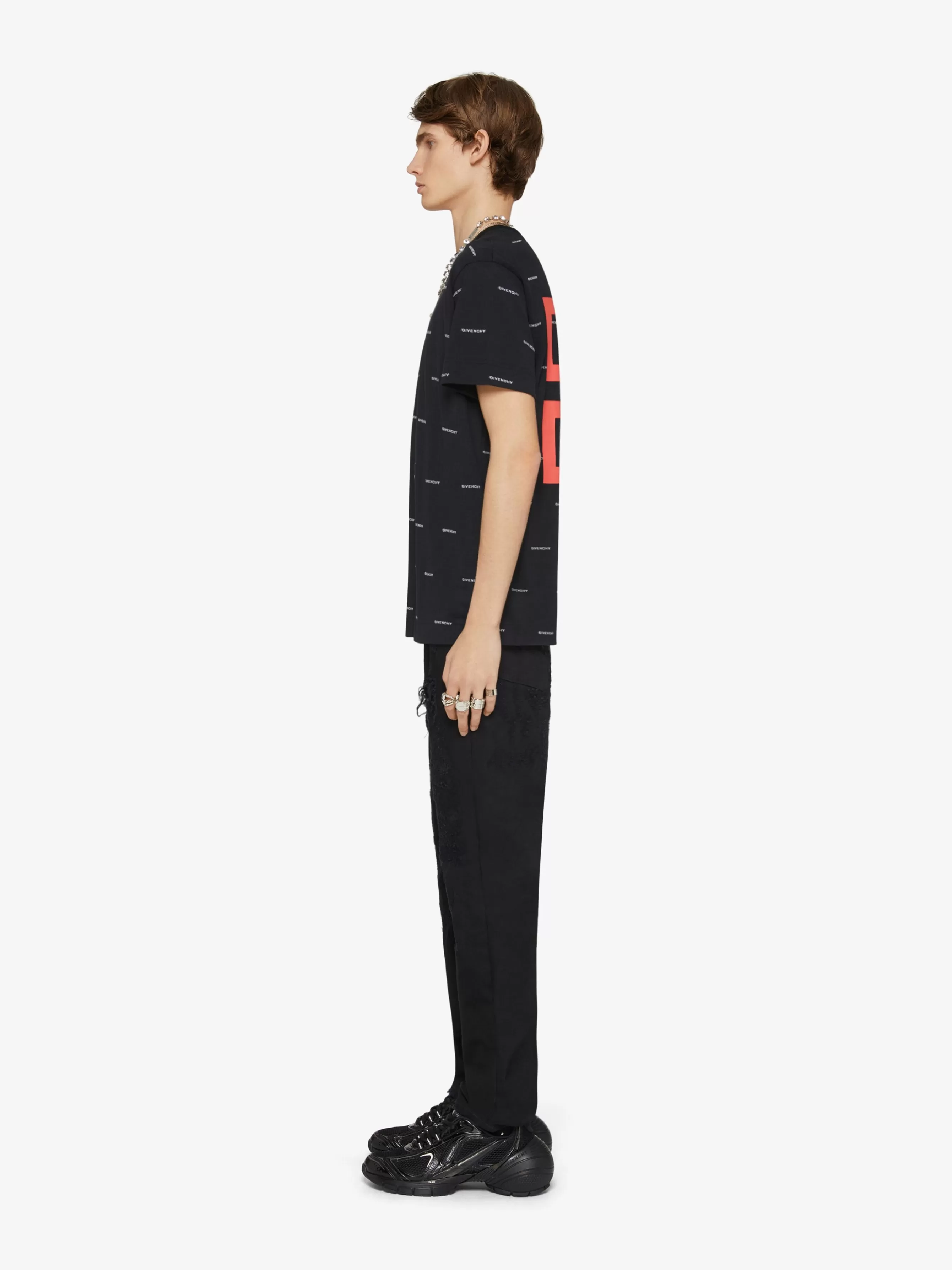 GIVENCHY Denim-Slim fit jeans in destroyed denim