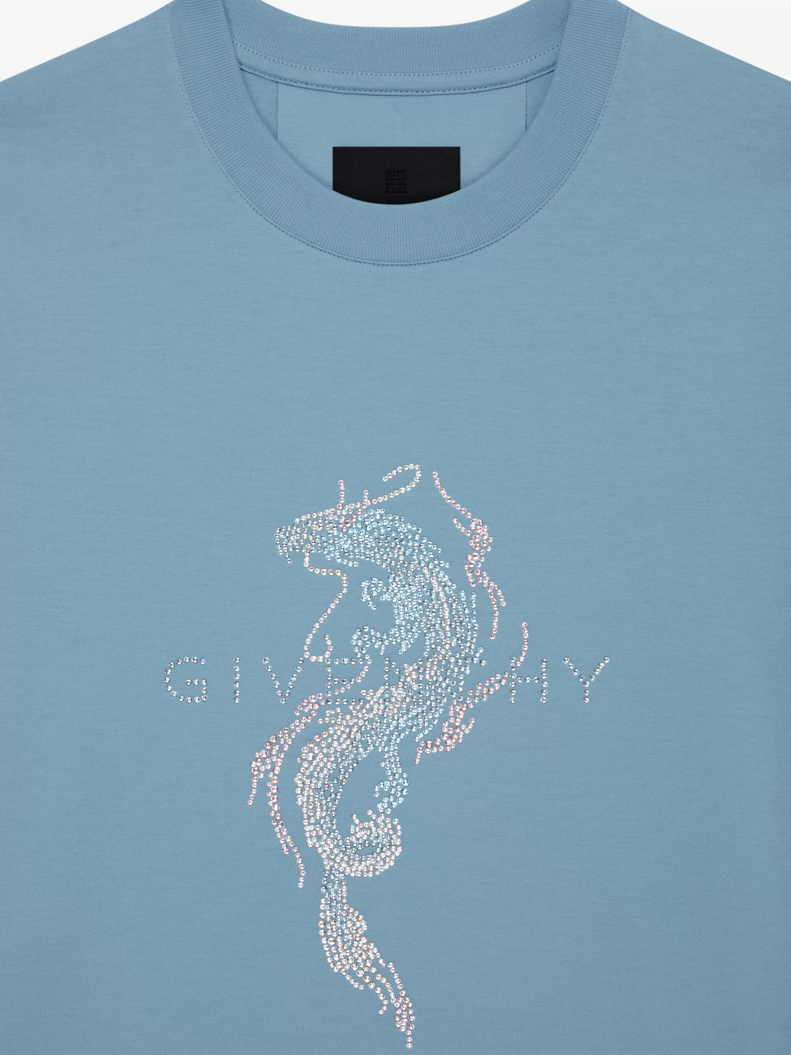 GIVENCHY T-Shirts-Slim fit t-shirt in cotton and Dragon strass