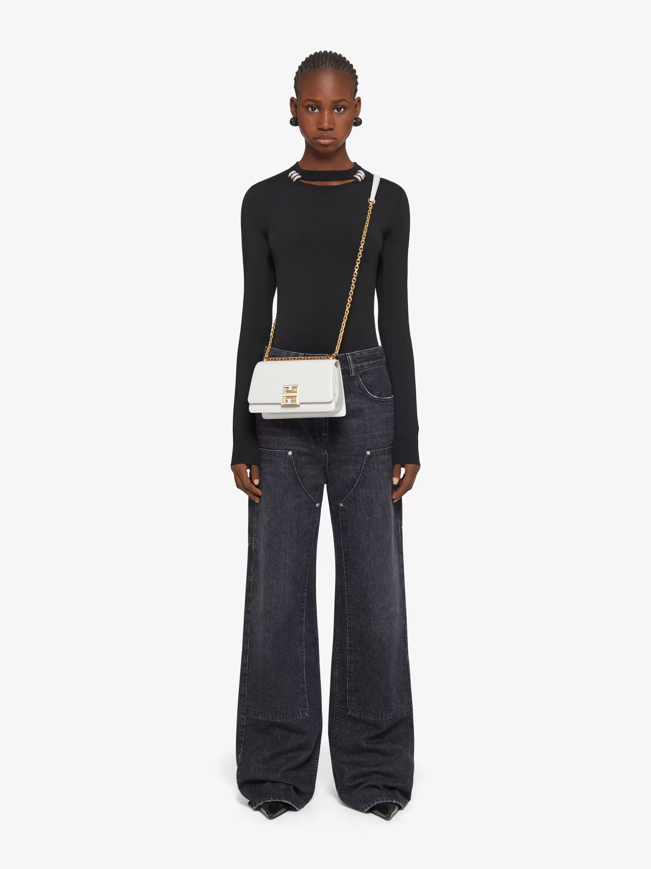 GIVENCHY Cross-body Bags-Small 4G bag in leather with chain