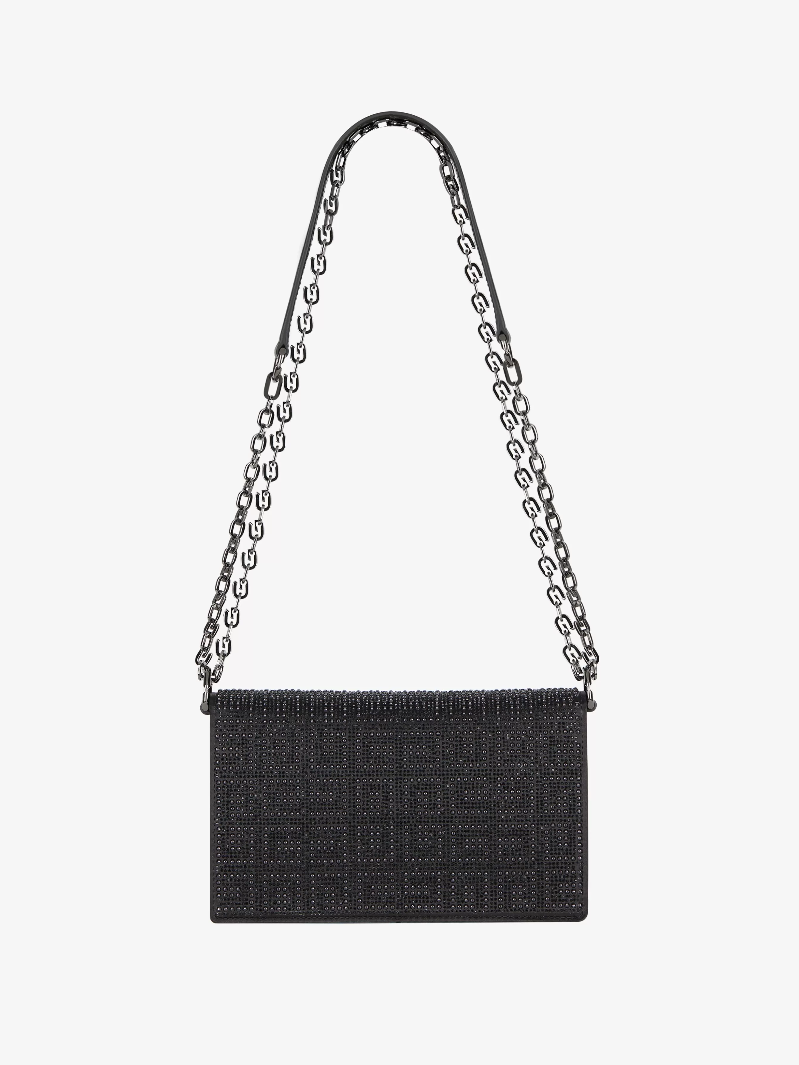 Men/Women GIVENCHY Sneakers | Heels-Small 4G bag in satin with 4G studs, strass and chain