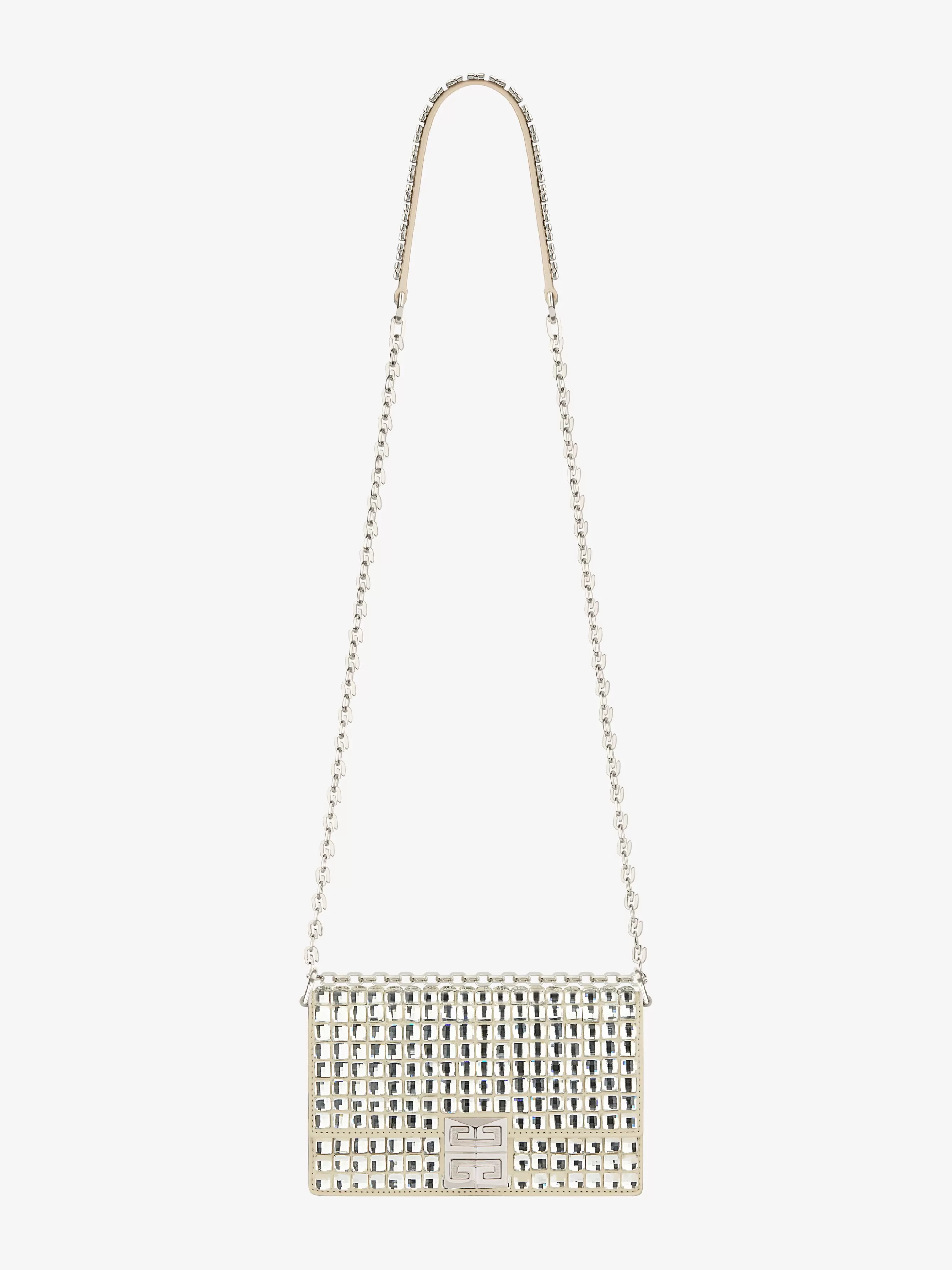 Women GIVENCHY 4G | Shoulder Bags-Small 4G bag in satin with strass and chain