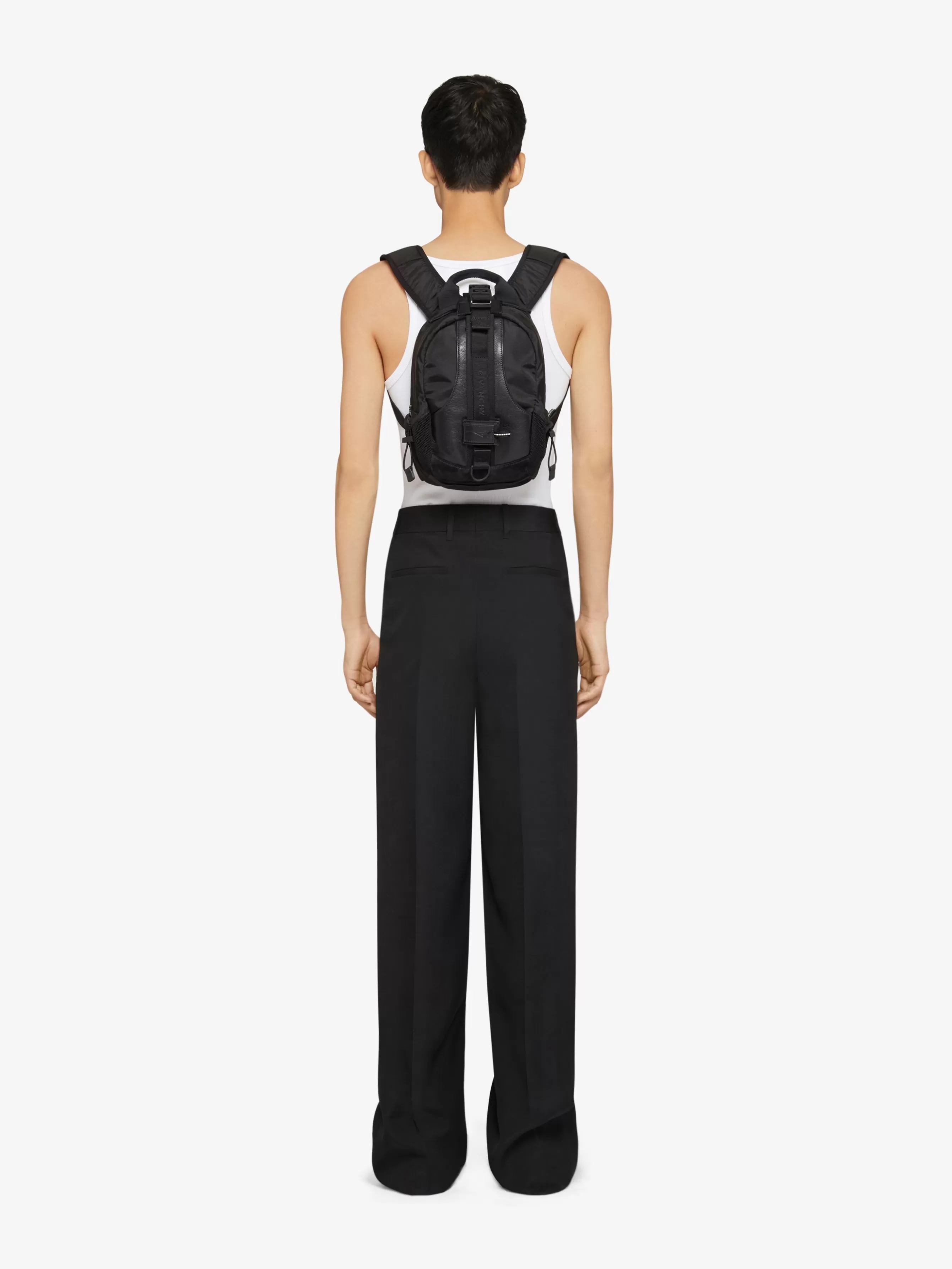 GIVENCHY Backpacks-Small G-Trail backpack in nylon and leather