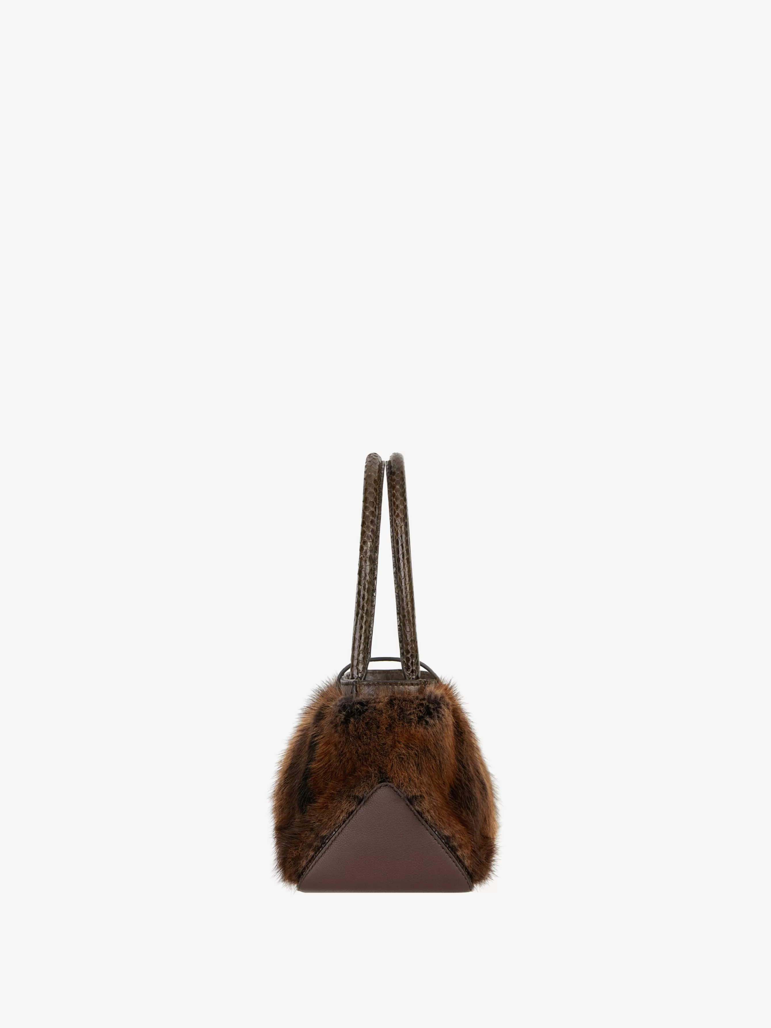 GIVENCHY Shoulder Bags-Small Hand Bag in python with fur