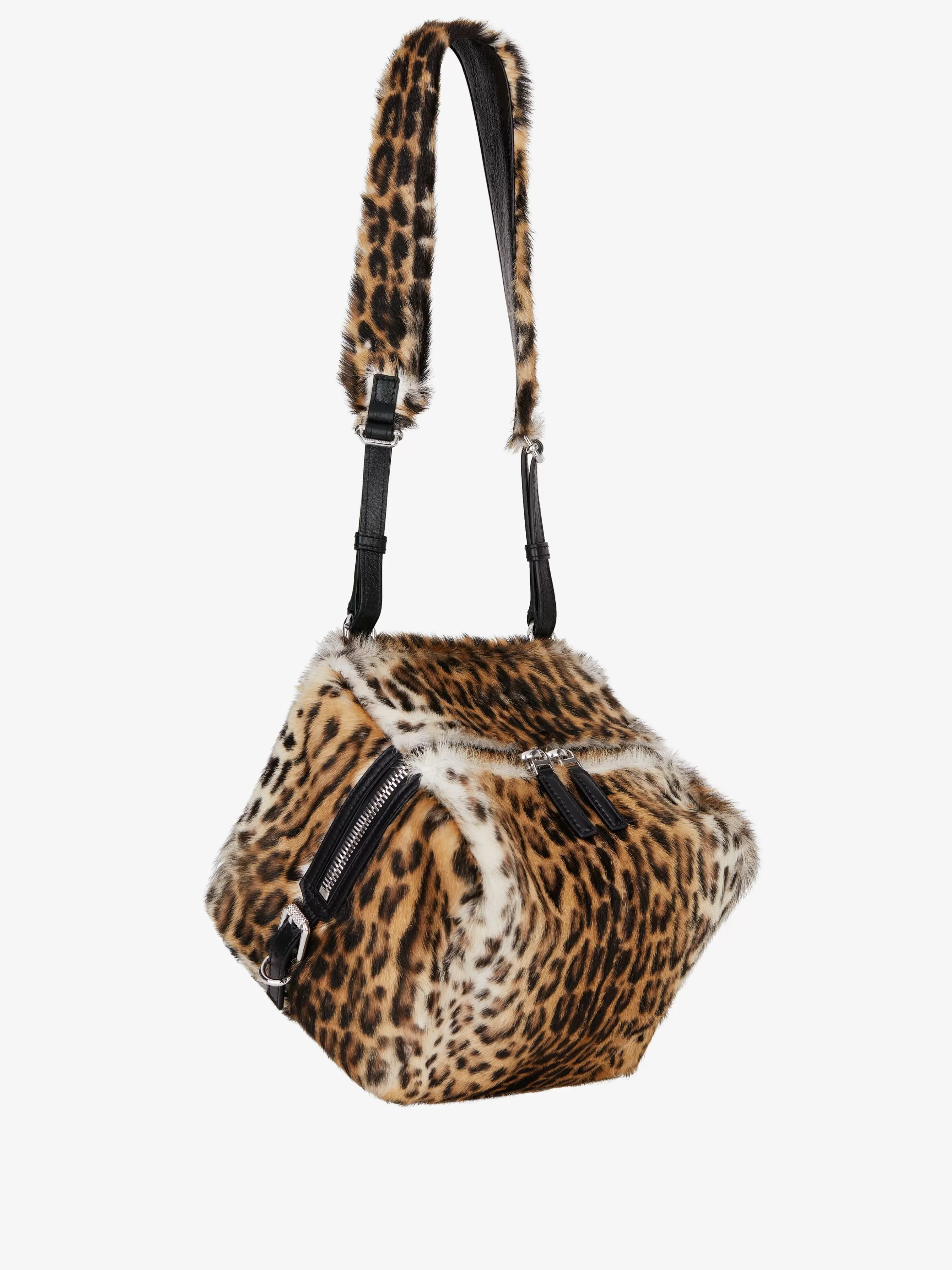 Men GIVENCHY Pandora | Cross-body Bags-Small Pandora bag in leather and faux fur