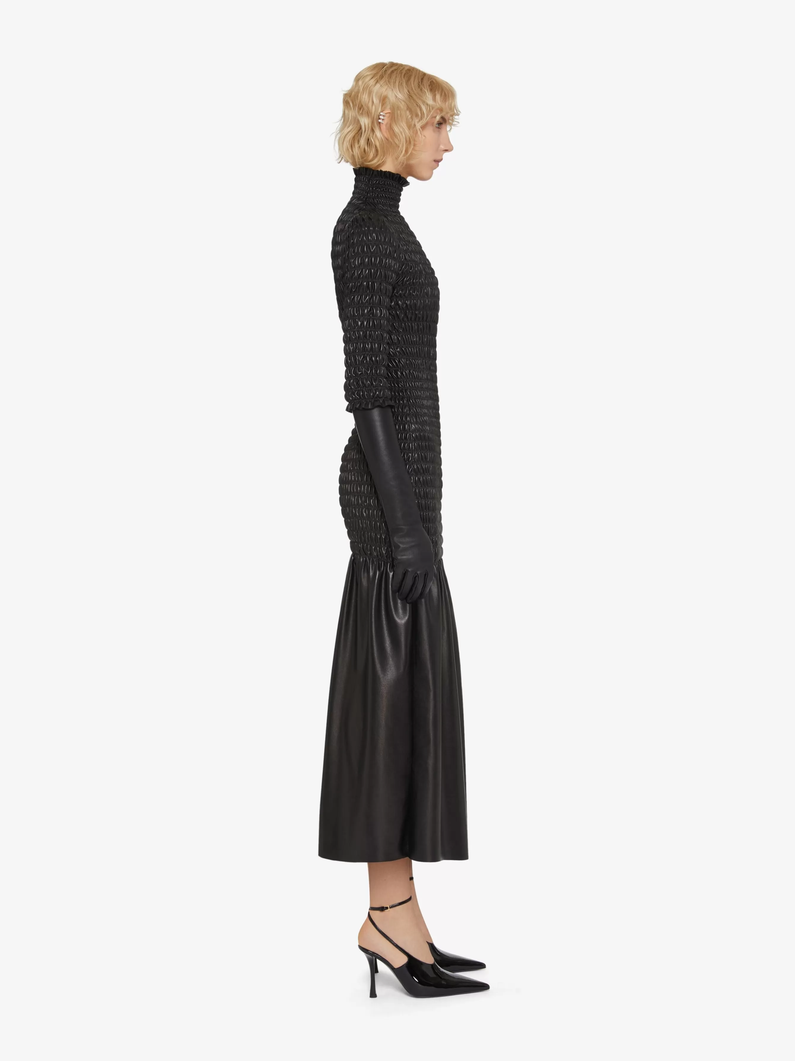 GIVENCHY Dresses-Smocked dress in leather