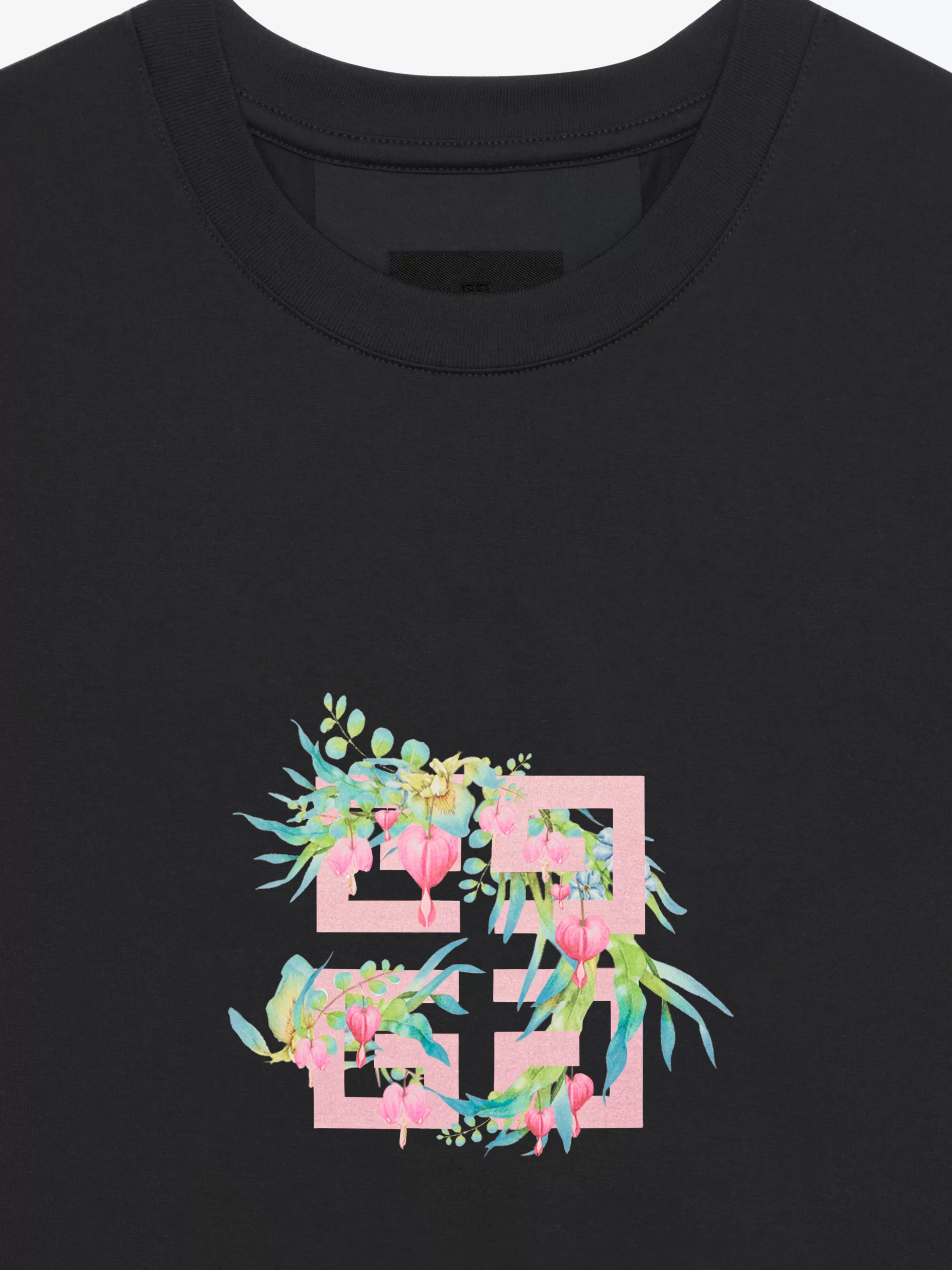 Women GIVENCHY Sneakers-T-shirt in cotton with 4G Flowers print