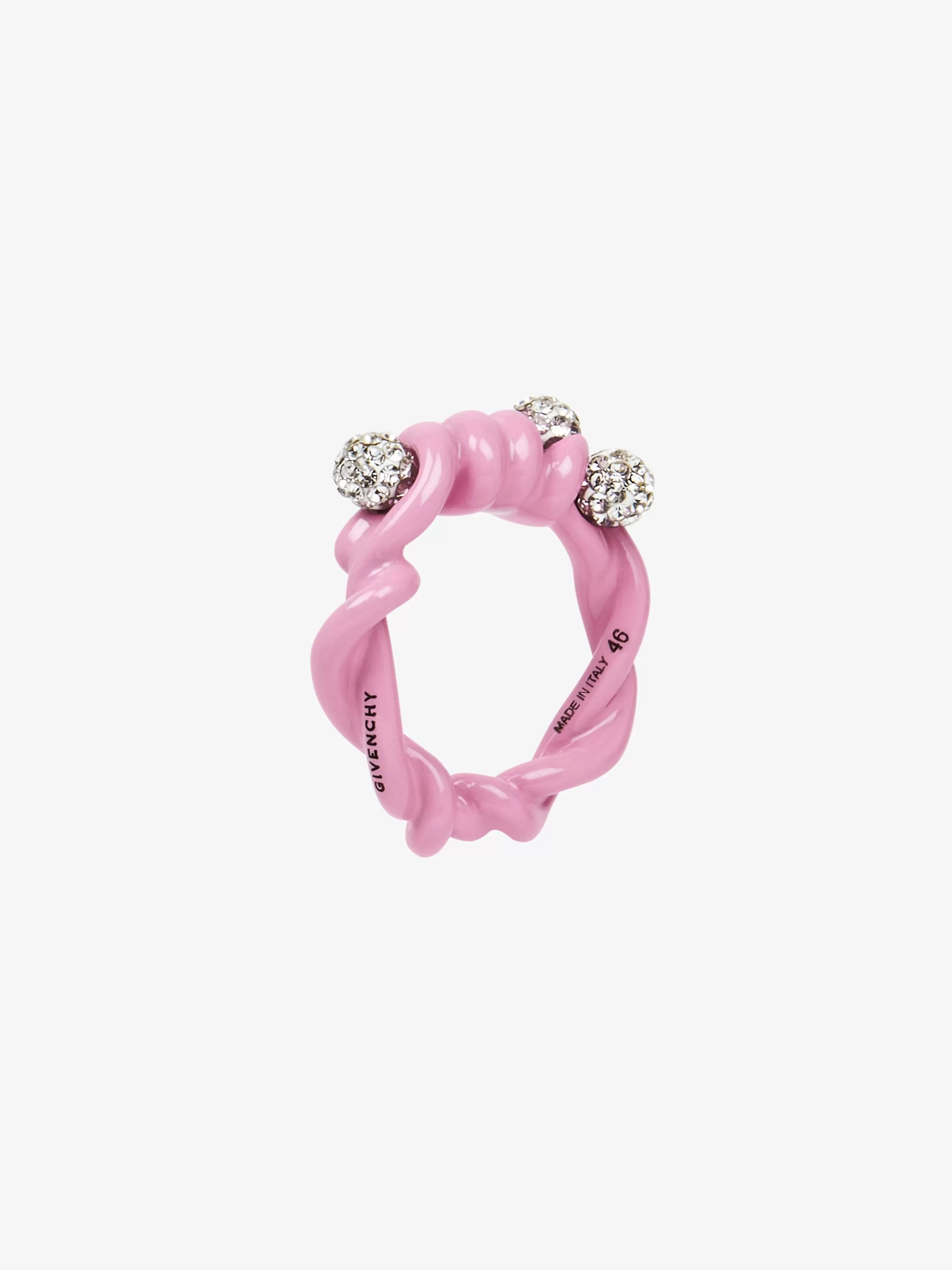 Sale GIVENCHY Jewels & Accessories-Twisted ring in metal with crystals