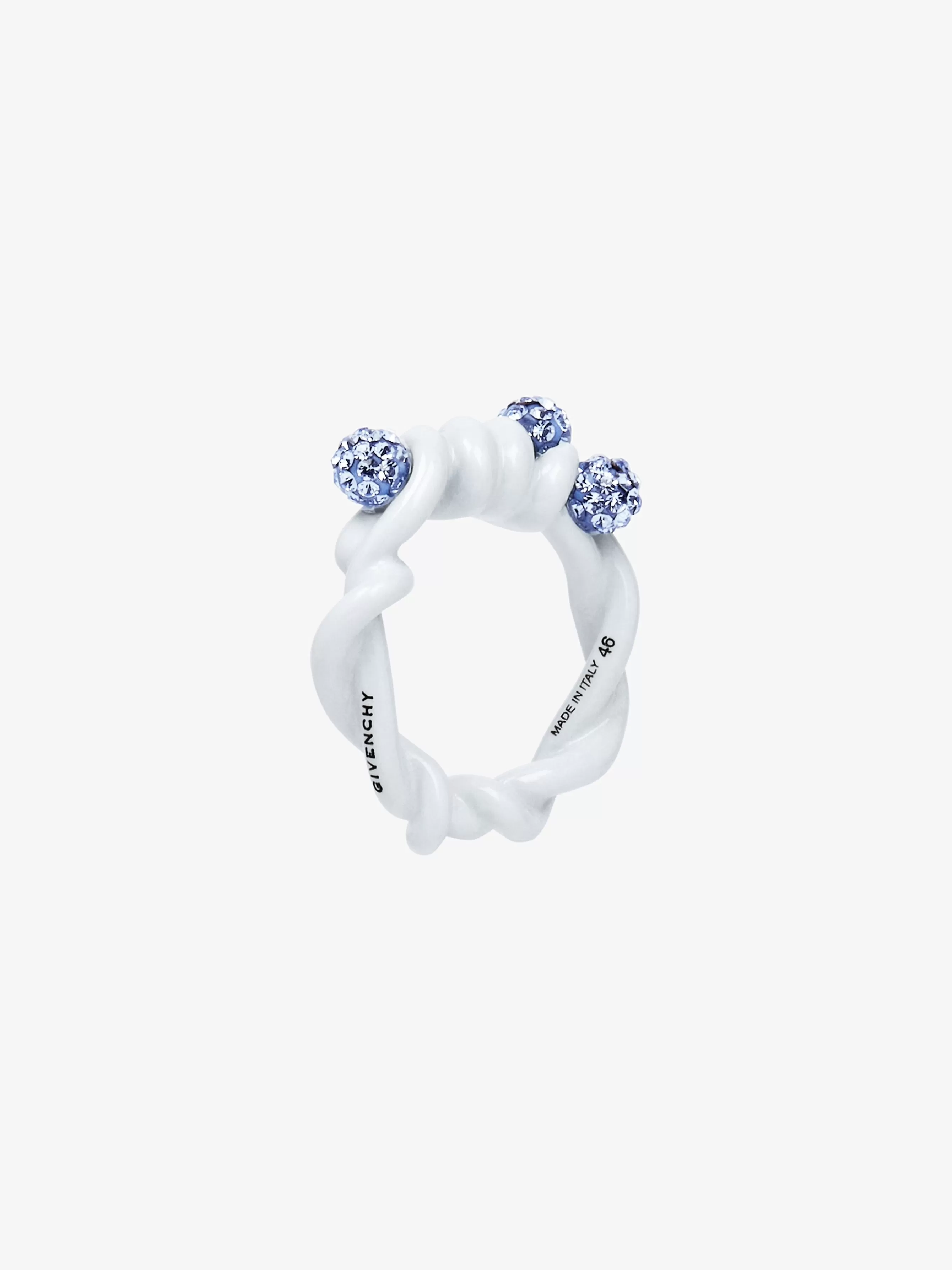 Sale GIVENCHY Jewels & Accessories-Twisted ring in metal with crystals