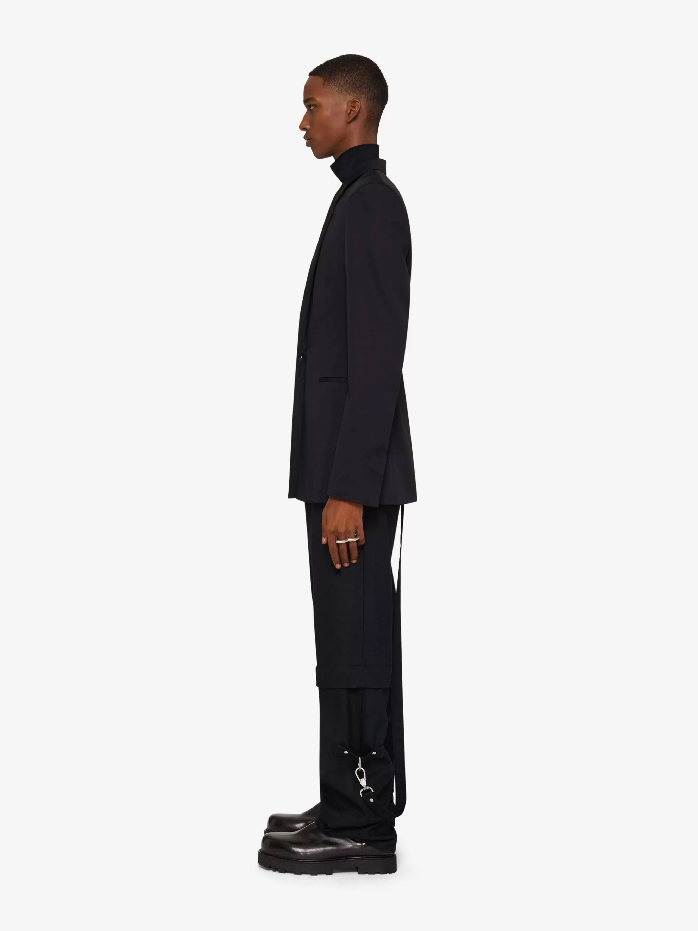 GIVENCHY Pants-Two in one detachable pants in wool with suspenders