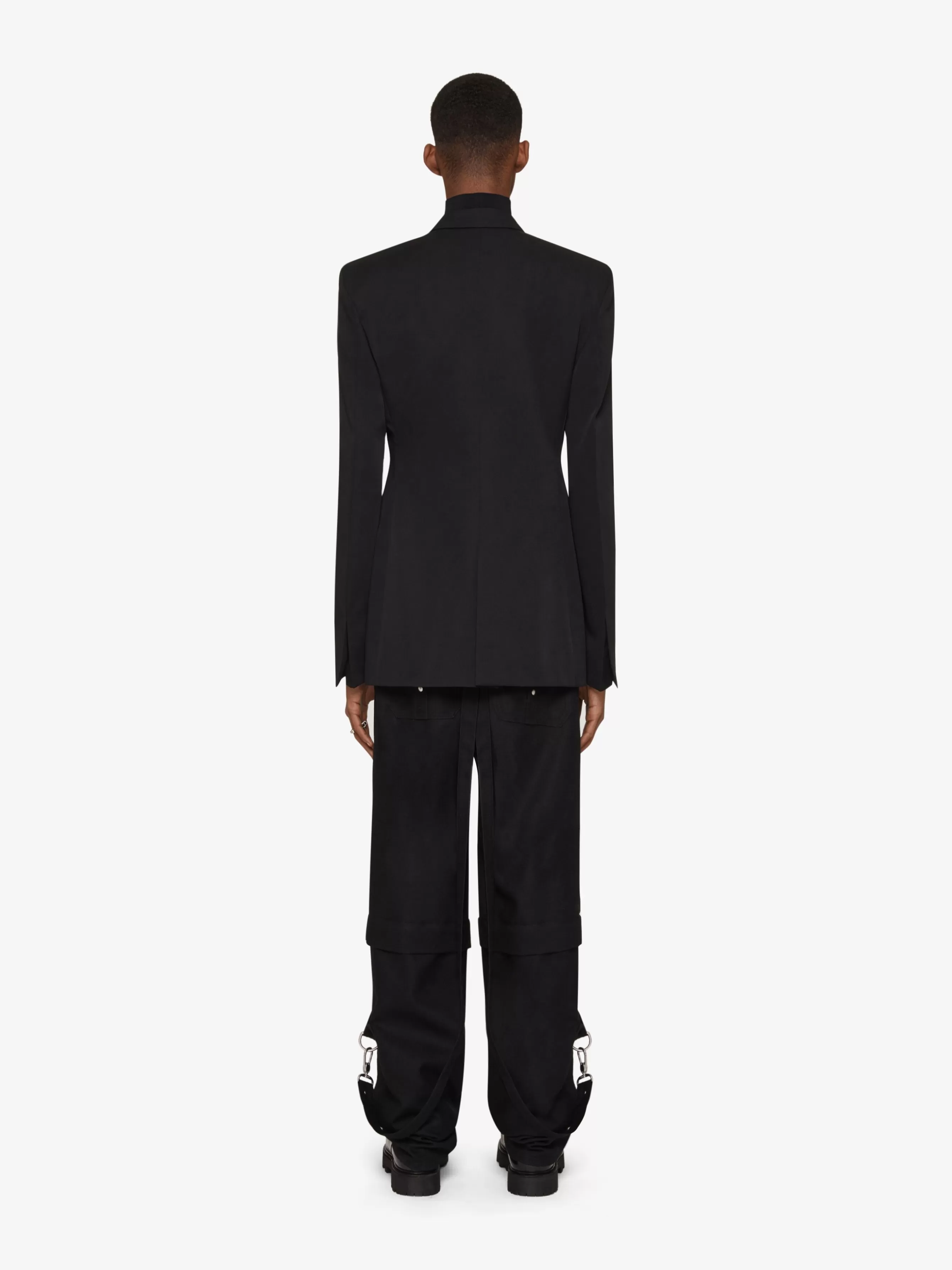 GIVENCHY Pants-Two in one detachable pants in wool with suspenders