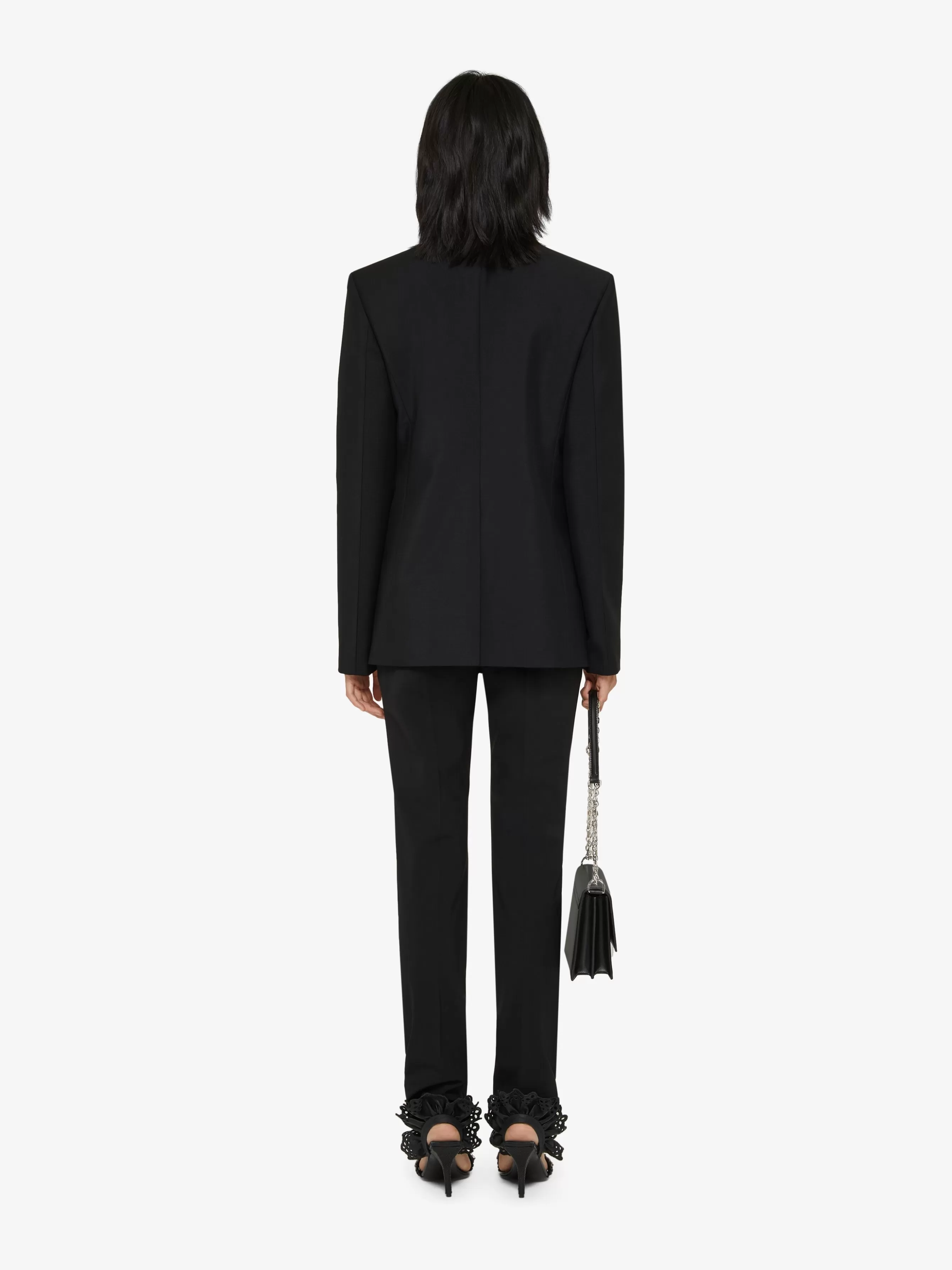 Sale GIVENCHY Outerwear-U-Lock slim fit jacket in wool with pleated details