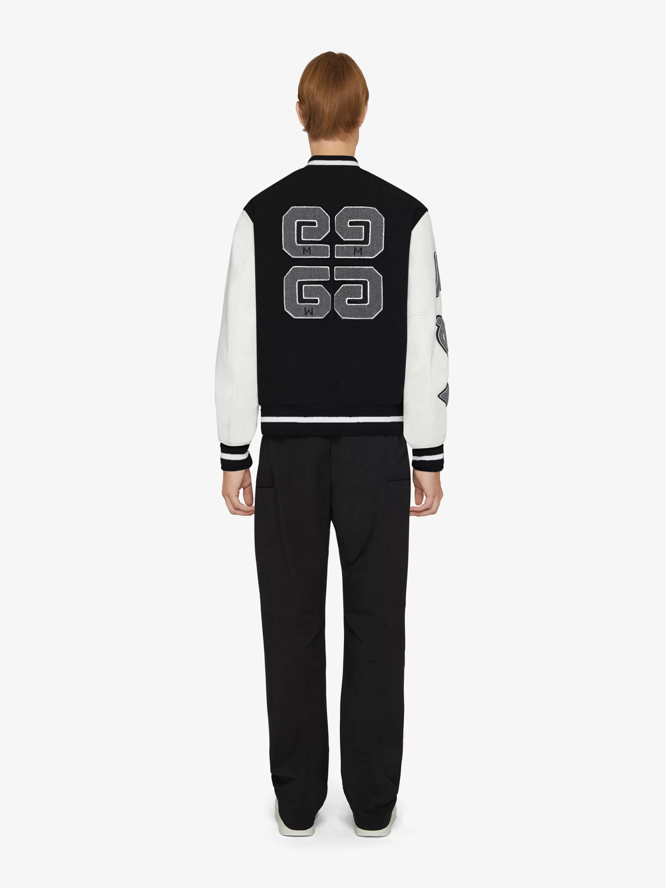 GIVENCHY Outerwear & Blousons-Varsity jacket in embroidered wool and leather