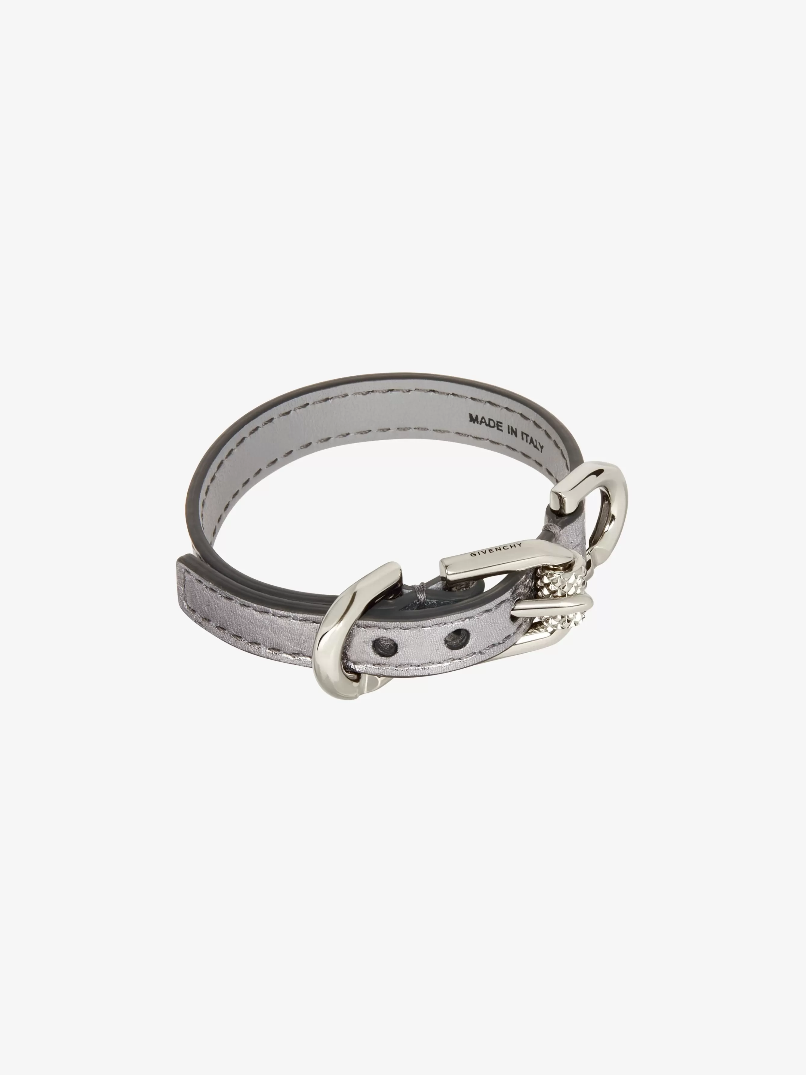 GIVENCHY Jewelry-Voyou bracelet in laminated leather and metal