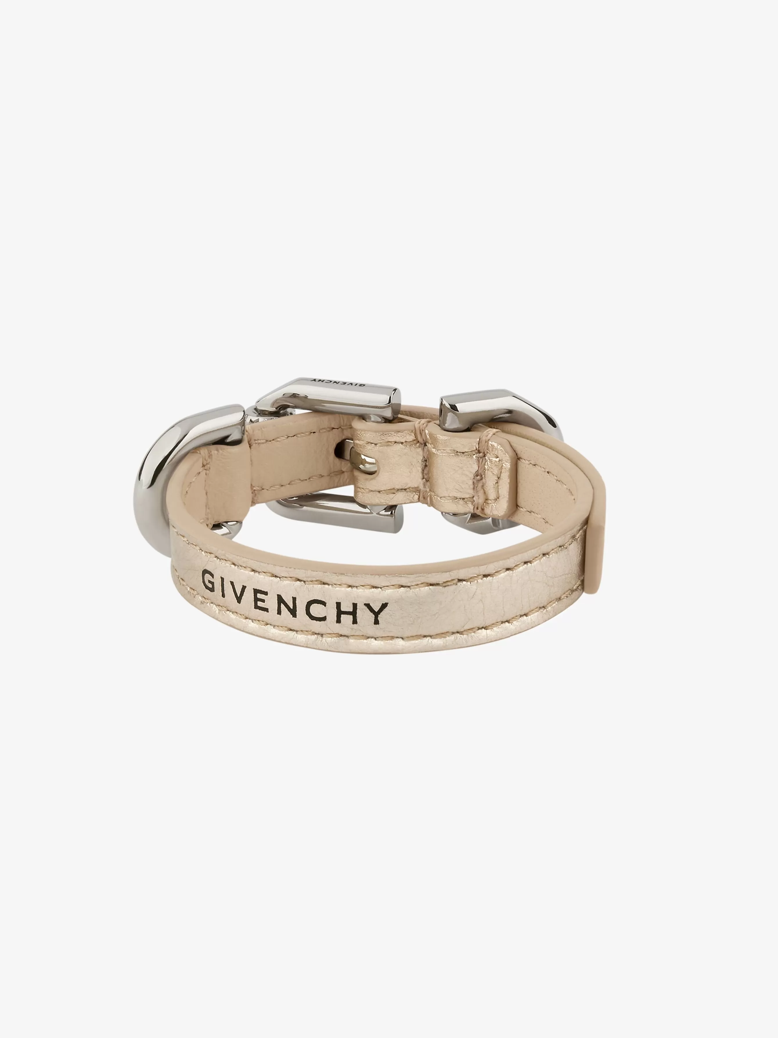 GIVENCHY Jewelry-Voyou bracelet in laminated leather and metal