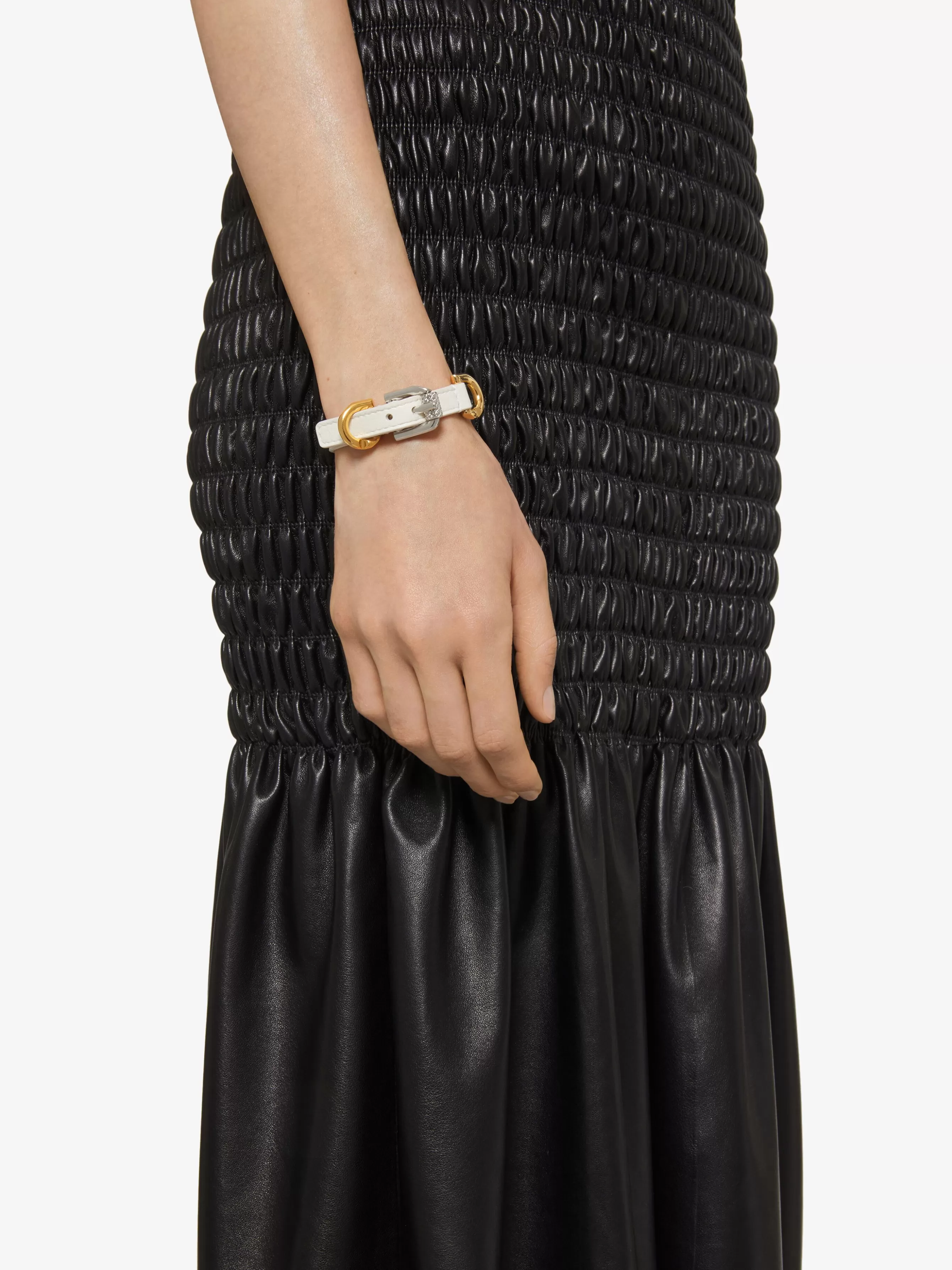 GIVENCHY Jewelry-Voyou bracelet in leather and metal