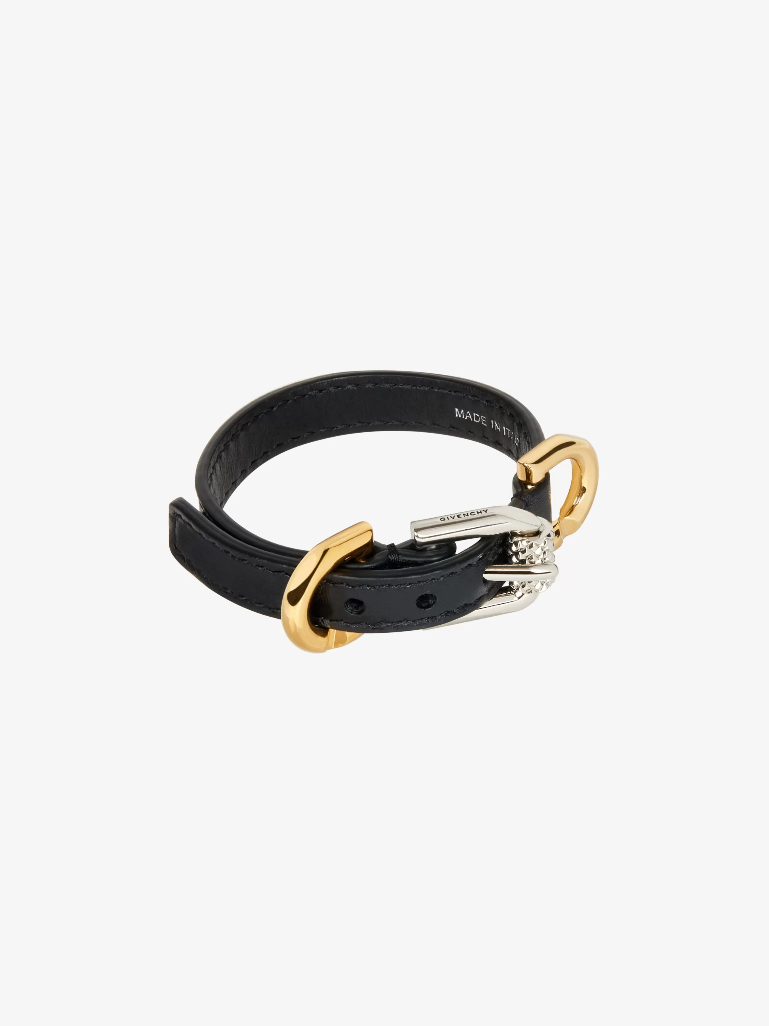 GIVENCHY Jewelry-Voyou bracelet in leather and metal