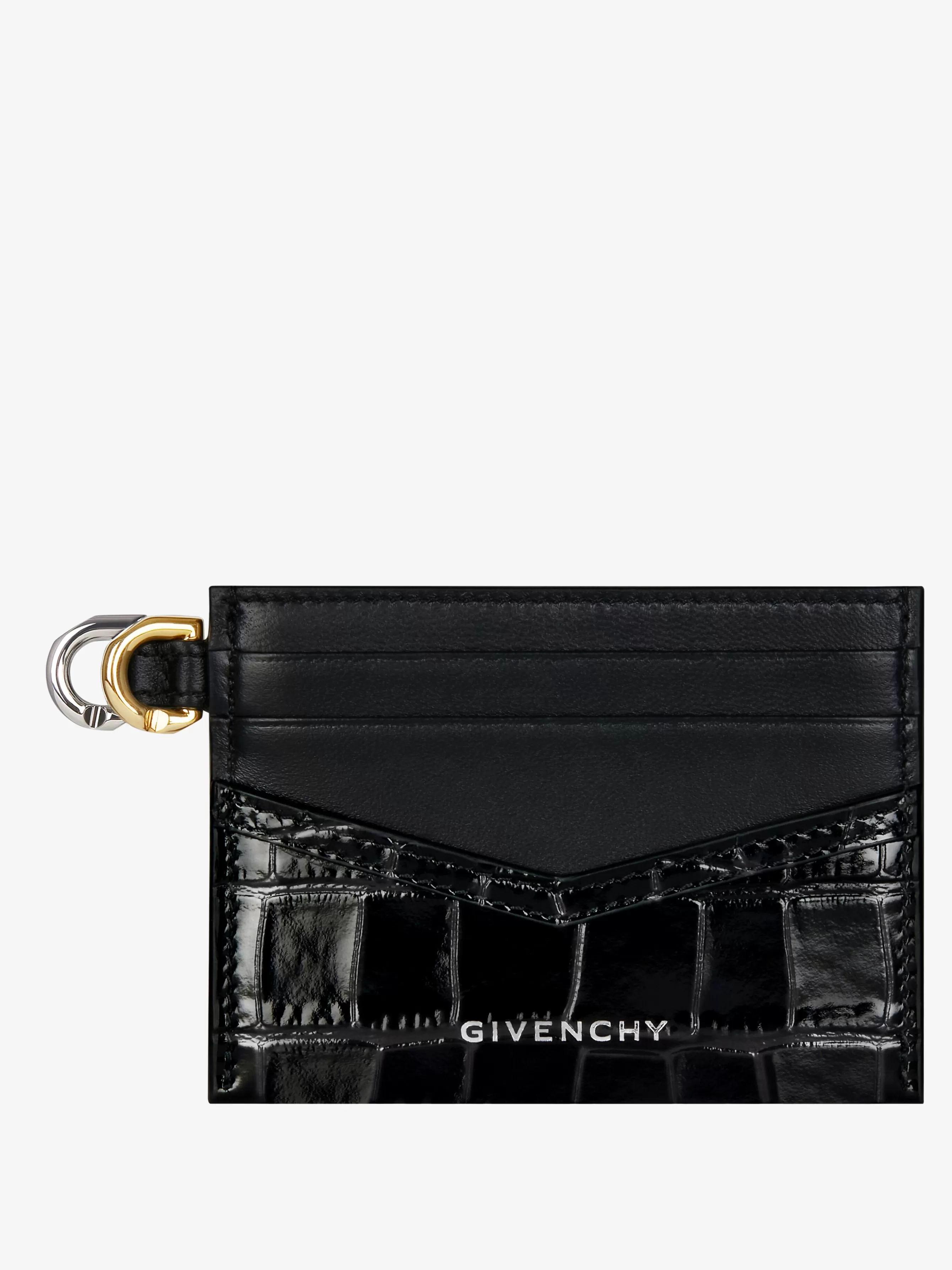 GIVENCHY Small Leather Goods-Voyou card holder in crocodile effect leather