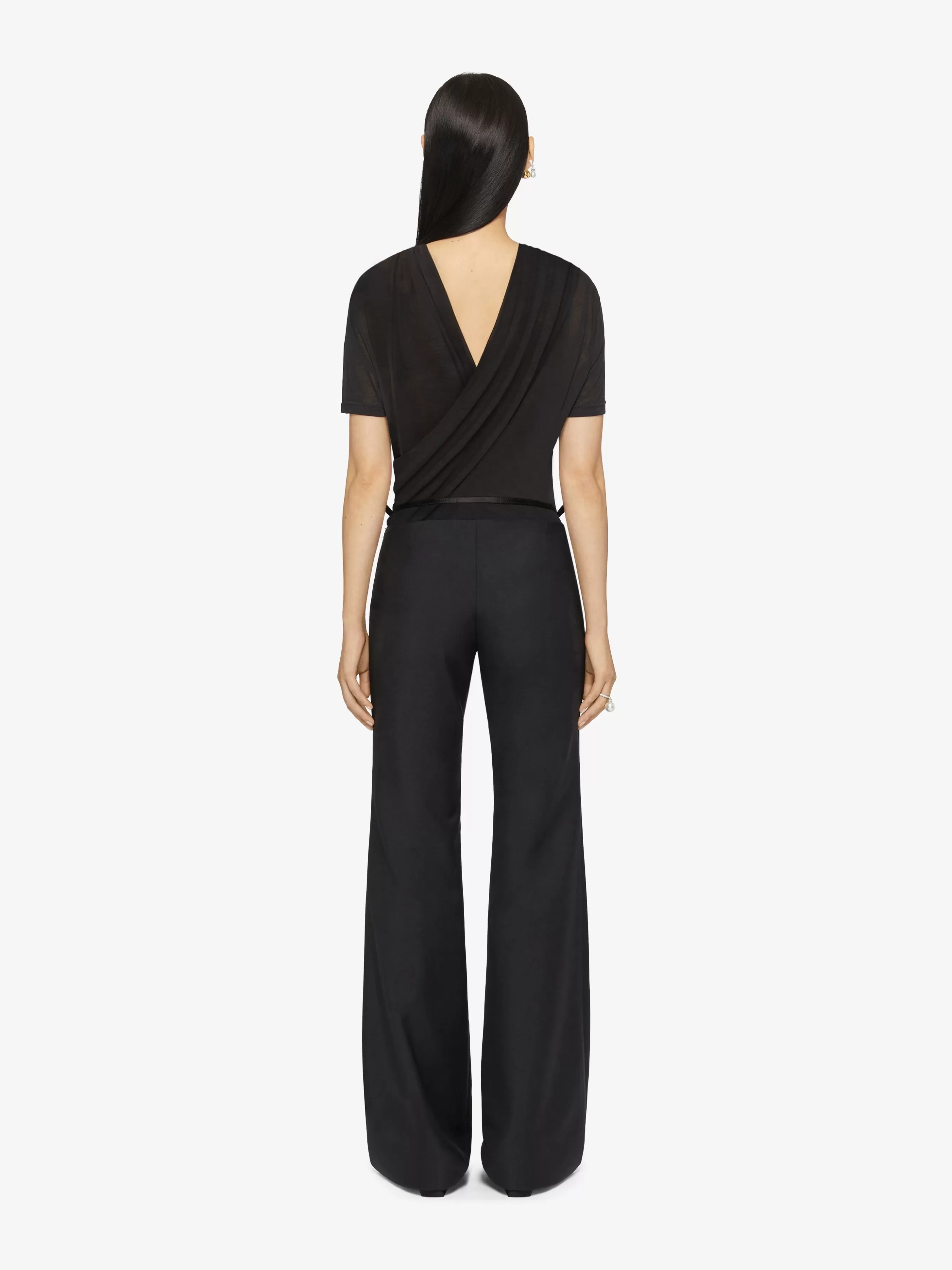 GIVENCHY Pants-Voyou flare tailored pants in wool and mohair