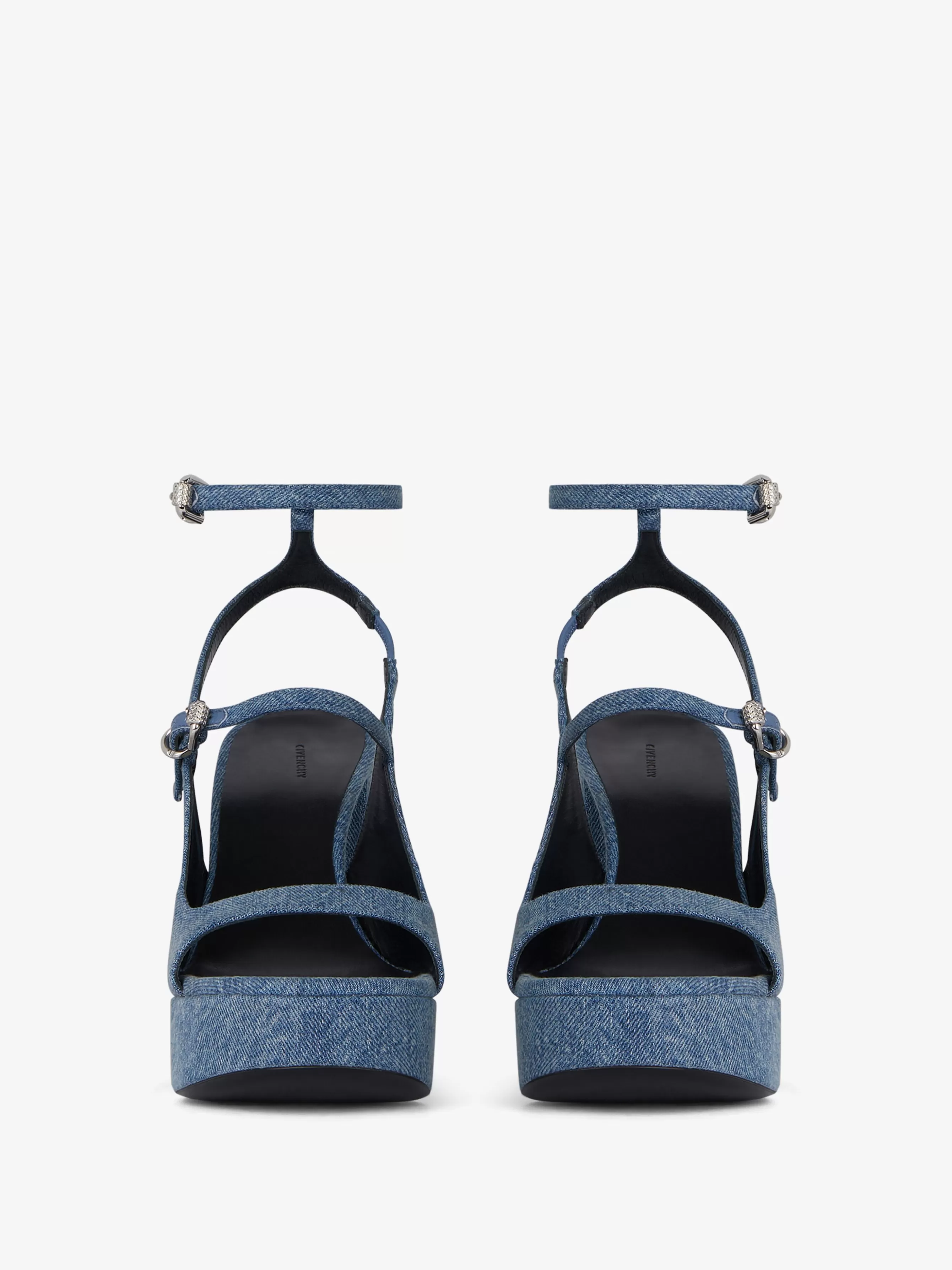 Sale GIVENCHY Shoes-Voyou platform sandals in denim