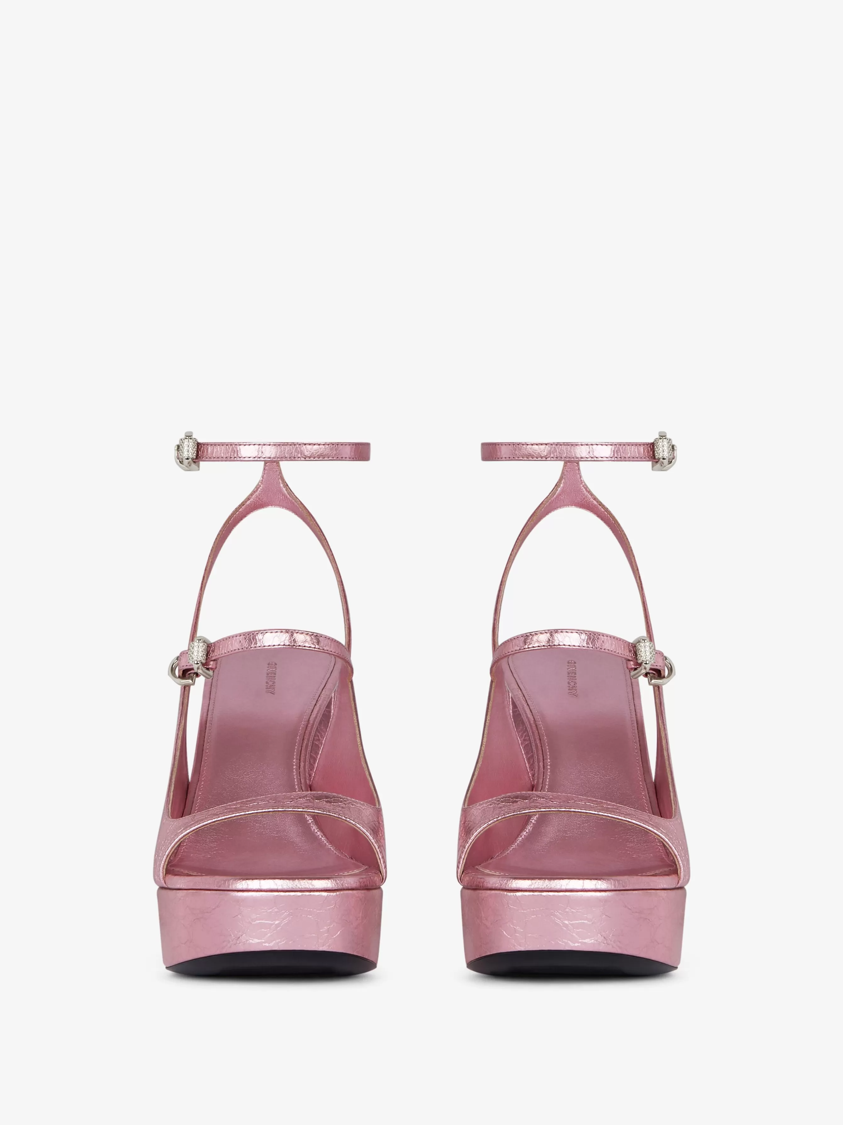 Sale GIVENCHY Shoes-Voyou platform sandals in laminated leather