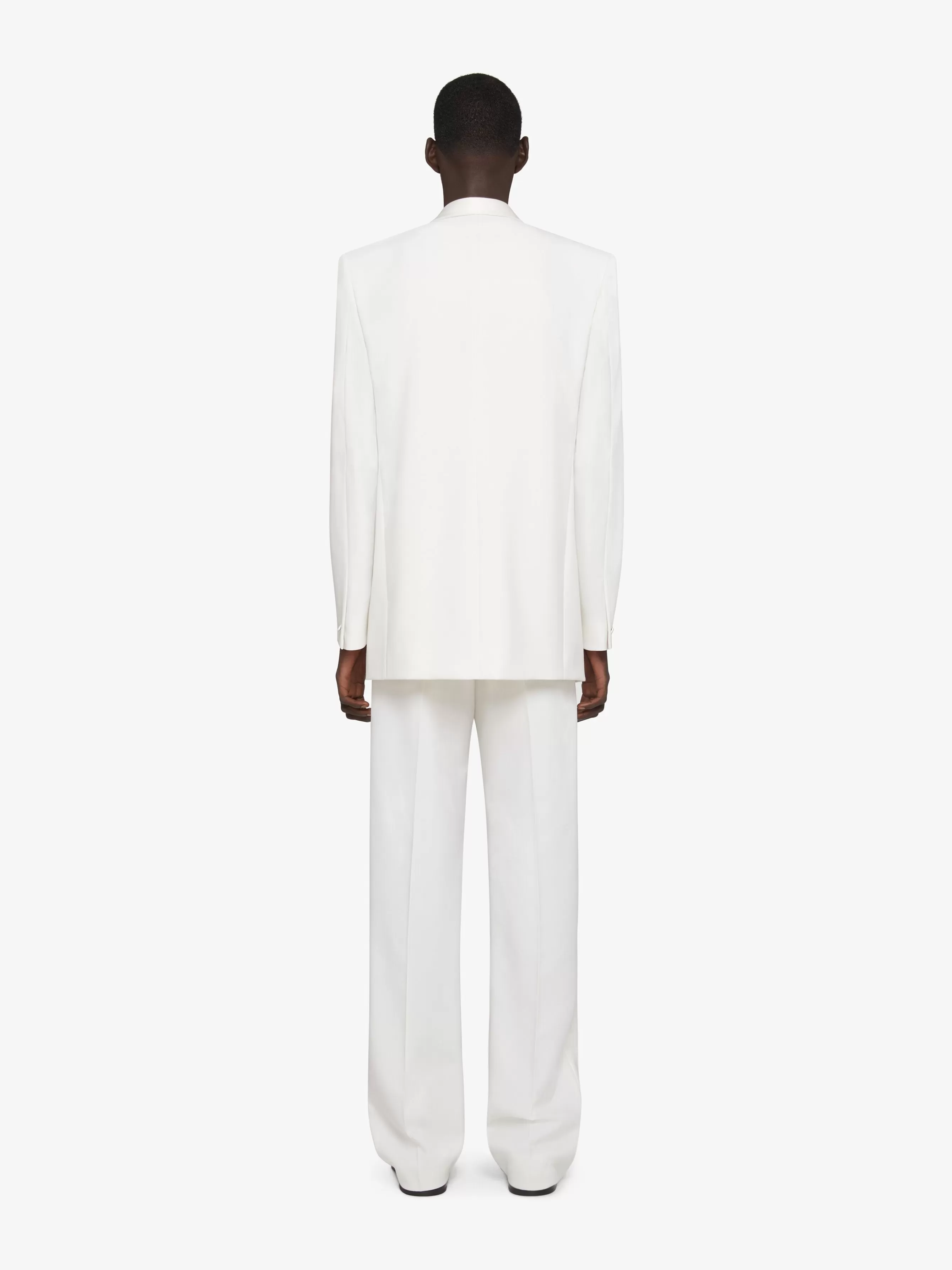 GIVENCHY Pants-Wide pants in wool and mohair with piping detail