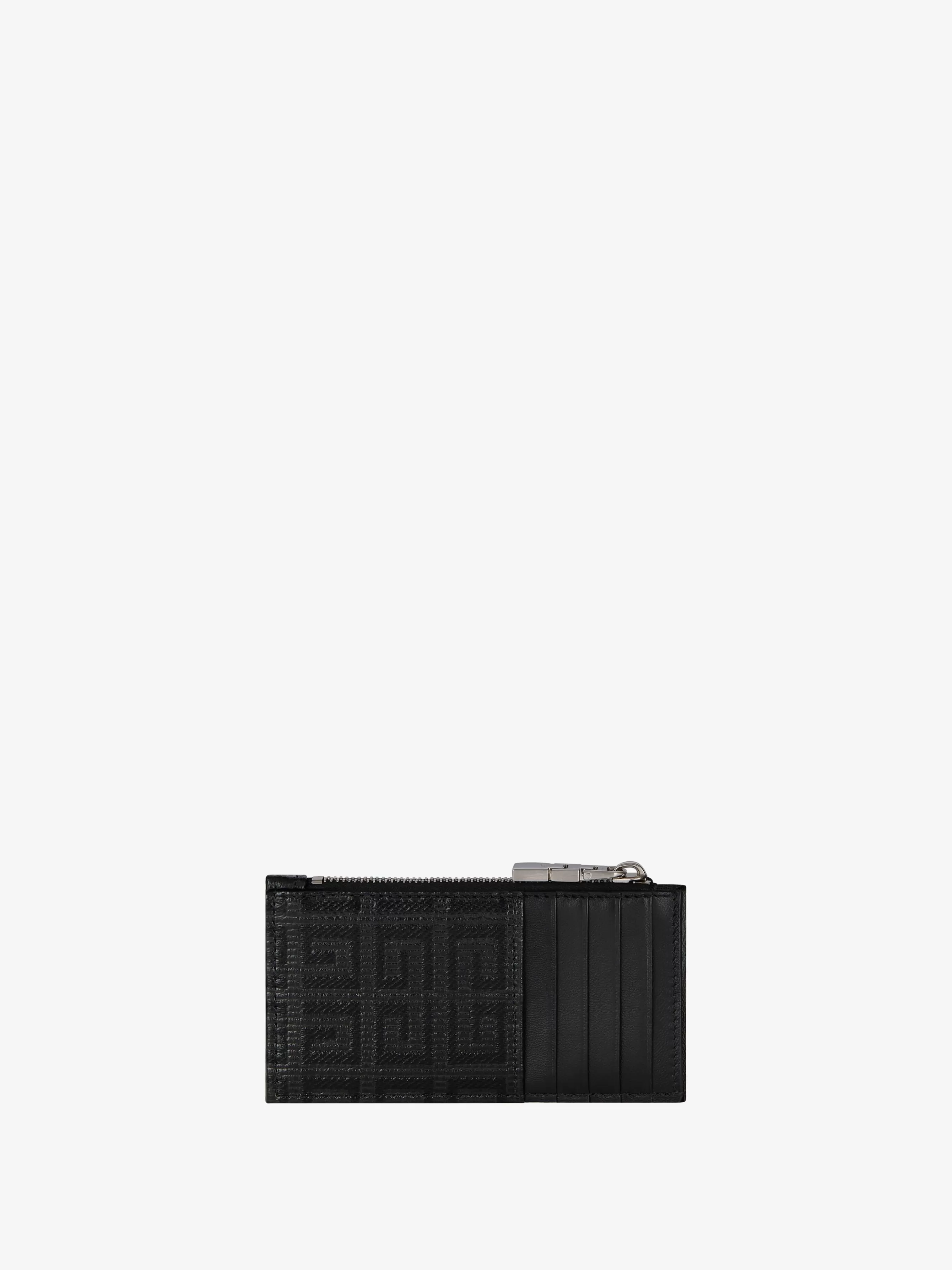 GIVENCHY Small Leather Goods-Zipped card holder in 4G coated canvas and leather