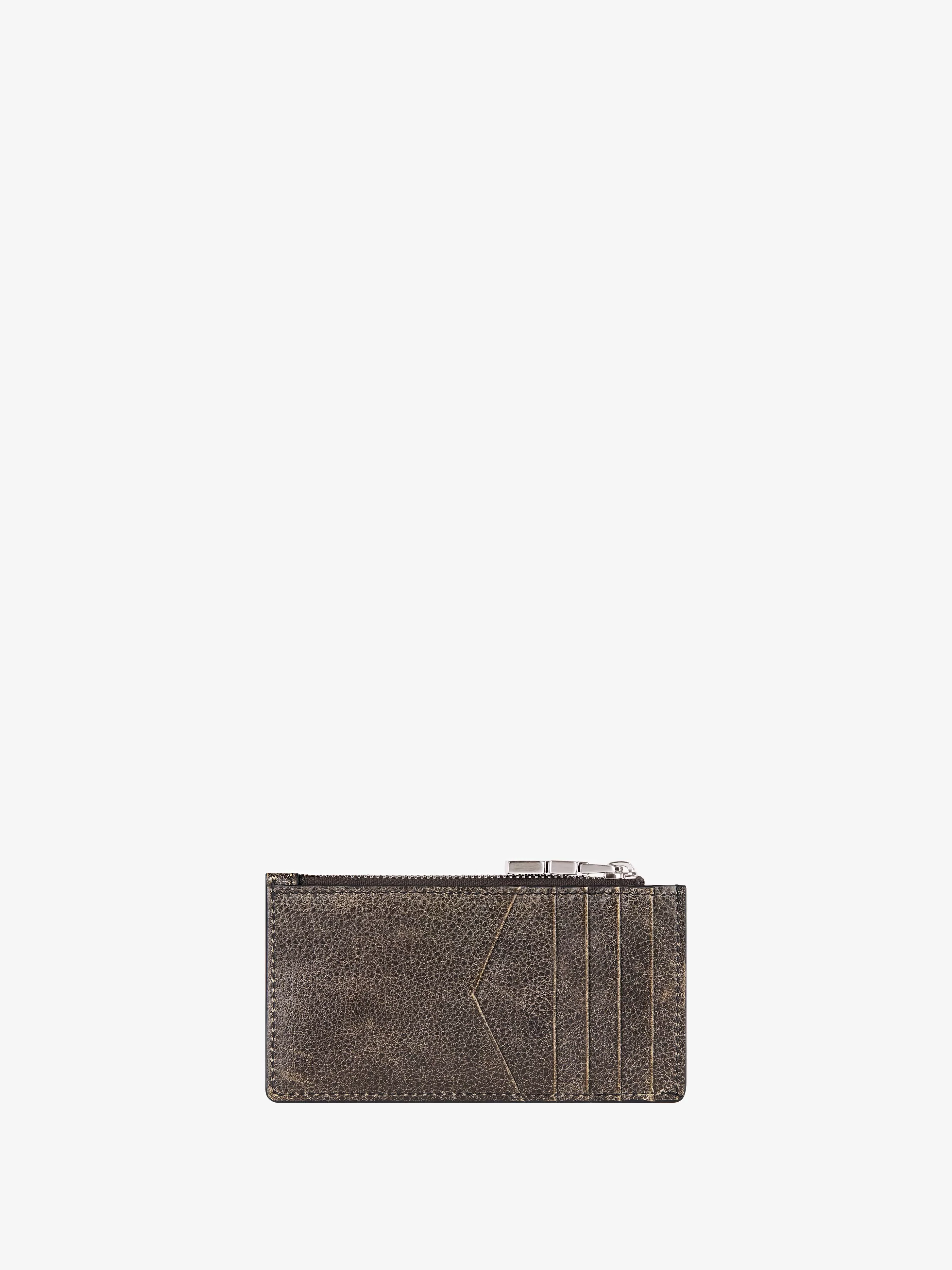 GIVENCHY Small Leather Goods-Zipped card holder in crackled leather