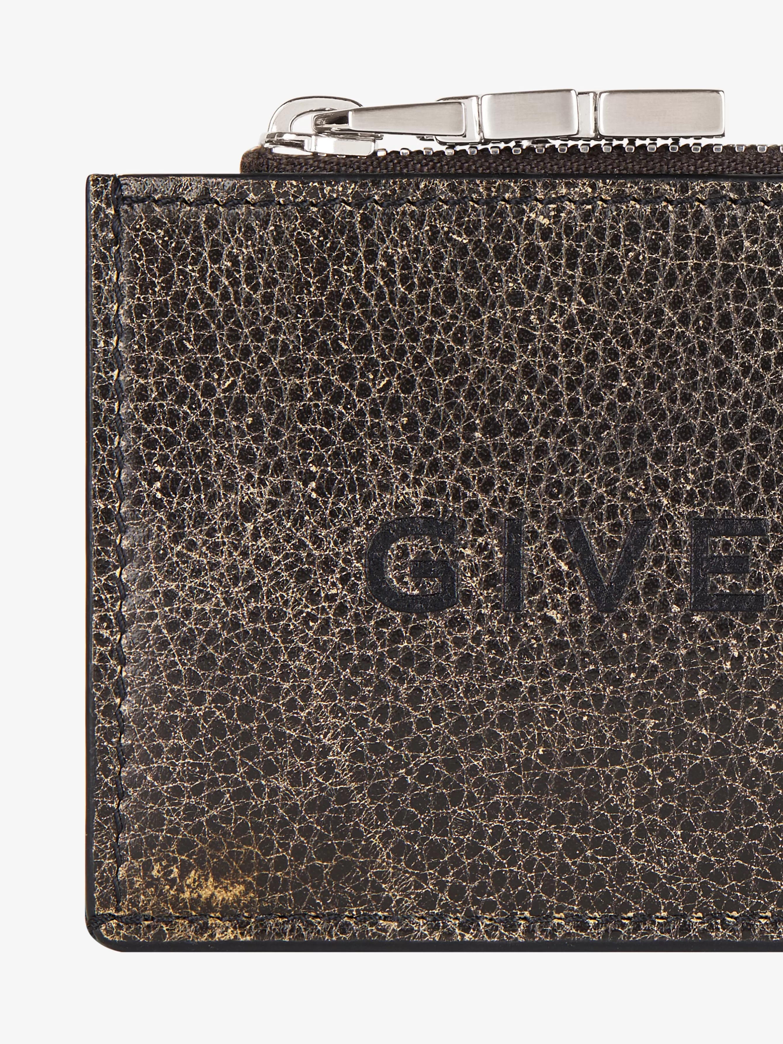 GIVENCHY Small Leather Goods-Zipped card holder in crackled leather